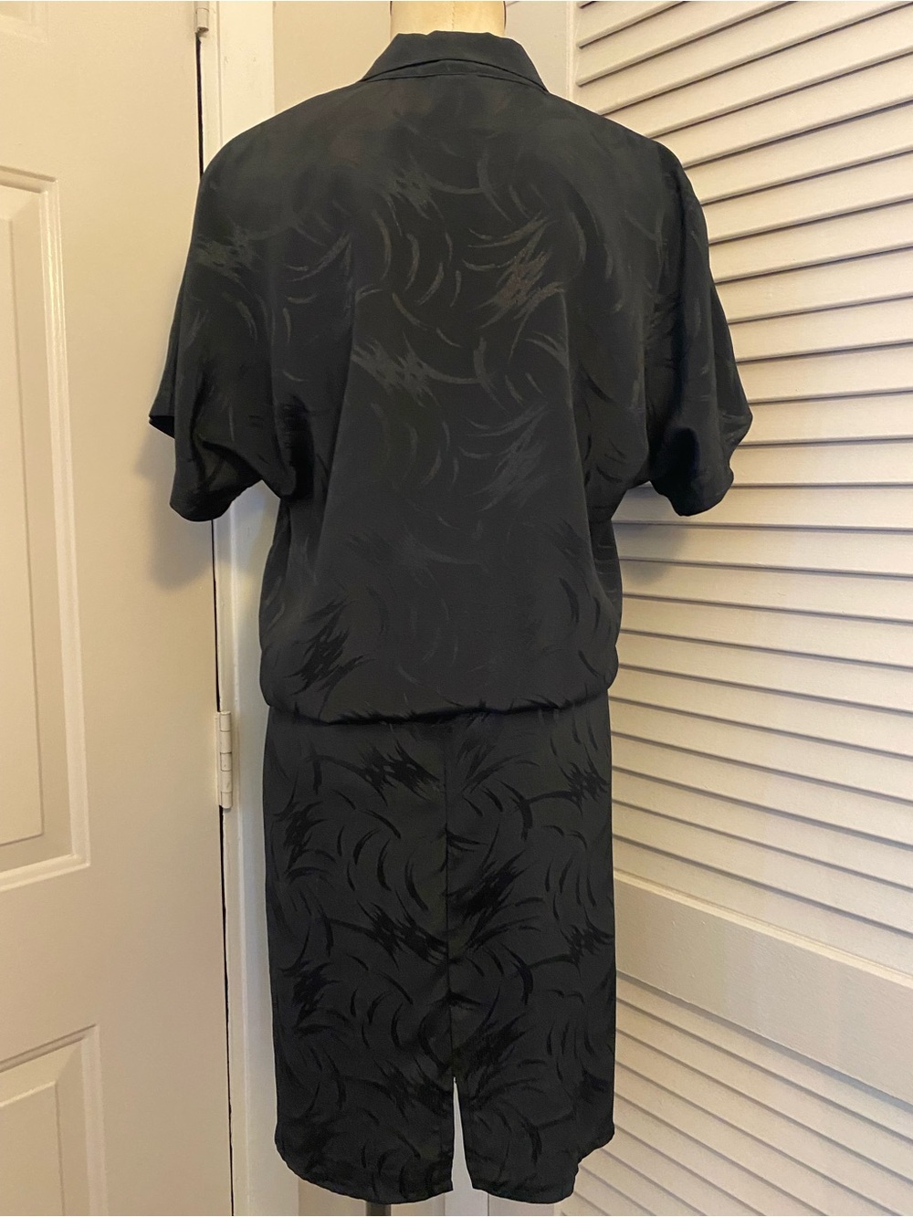 Vintage 1980s/ 90’s Black Blouson Dress- Size 10 - Picture 5 of 8